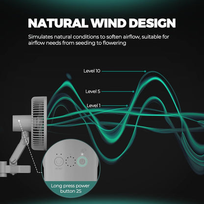 Mars Hydro M6 Grow Tent Fan, 10 Speeds Powerful Oscillating Clip Fan with Low Noise for Hydroponic