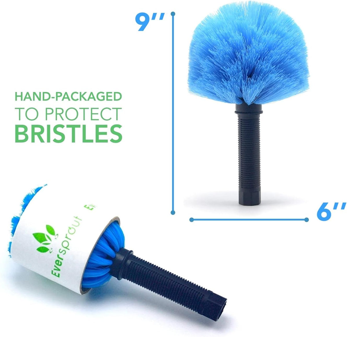 EVERSPROUT Twist-On Cobweb Duster | Hand Packaged to Protect Bristles | Indoor & Outdoor Brush