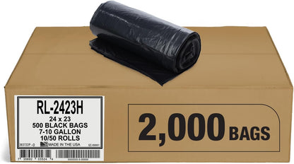 Aluf Plastics T-Tough Roll Pack Low Density Repro Blend Star Seal Coreless Rolls Bag, 7-10 Gallon