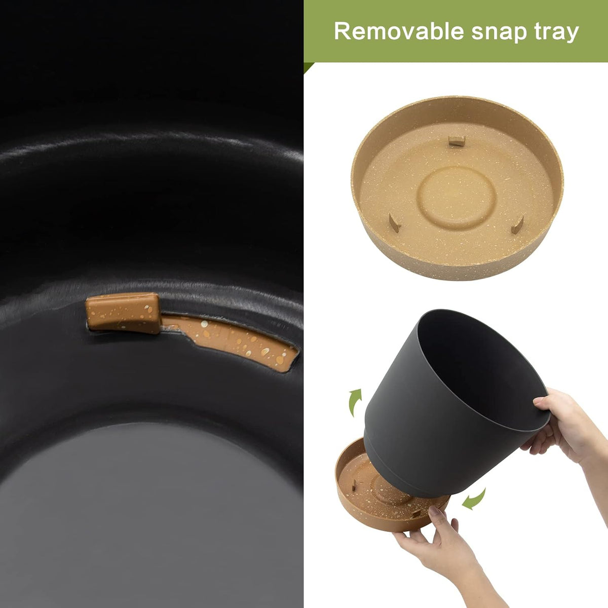 QCQHDU 12 inch Plant Pot, 2 Pack Planters for Indoor Plants with Drainage Holes & Saucer, Outdoor