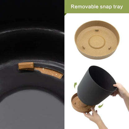 QCQHDU 12 inch Plant Pot, 2 Pack Planters for Indoor Plants with Drainage Holes & Saucer, Outdoor