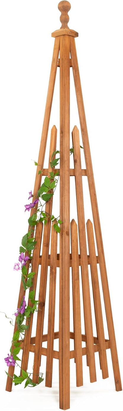 Wooden Obelisk Trellis The Ideal Support for Indoor and Outdoor Gardens, 67.5''H×14.5''W, Perfect