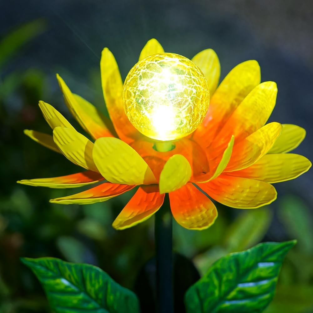 Solar Flowers Wind Spinners Outdoor,Sunflower Windmill for Yard Art Decor Lights Wind Pinwheels