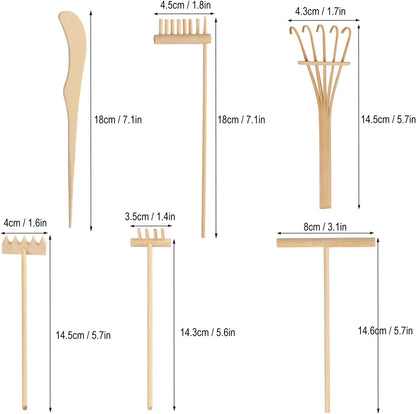 24 PCS DIY Sand Zen Garden Tools, Mini Zen Garden Rake Sets for Serenity and Spiritual Meditation