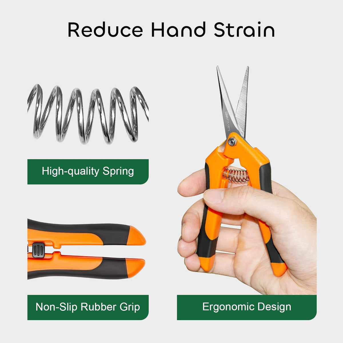 GROWNEER 6 Packs Pruning Shears Gardening Hand Pruning Snips with Straight Stainless Steel