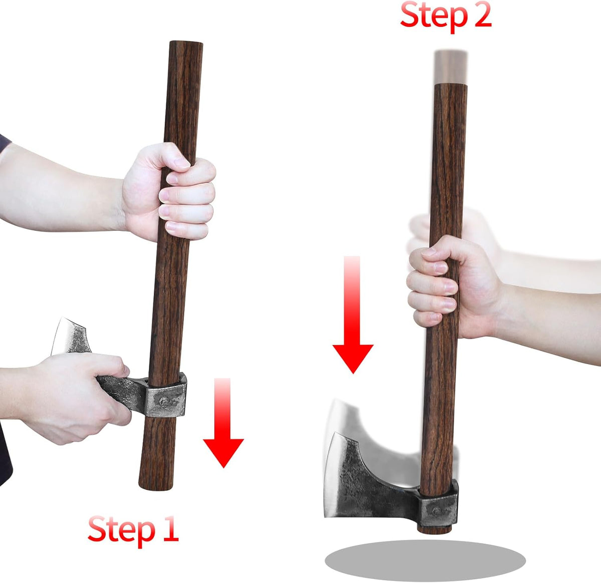18.9" Throwing Axe, 3Pack Throwing Tomahawk with 1065 High Carbon Steel and Beech Wooden Handle