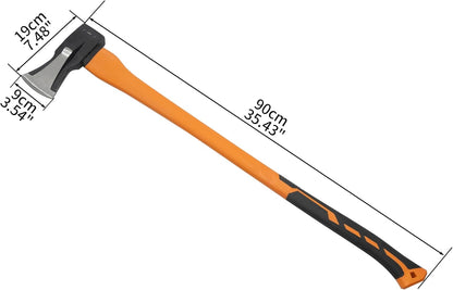 HFS(R) 35" Axe Hatchet with Fiberglass Handle 70.55oz/2000g Head Weight Heat-Treated Blade