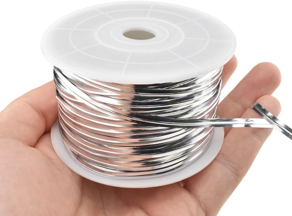 HAHIYO 100Yards/300Feet/91M Silver Metal Twist Ties Bread Candy Coffee Bag Ties Plant Garden Twist
