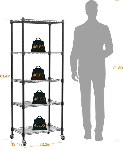 Mini 5-Tier Greenhouse for Indoor Outdoor, 23.2" L×13.4" W×61.4" H Portable Greenhouse with Clear