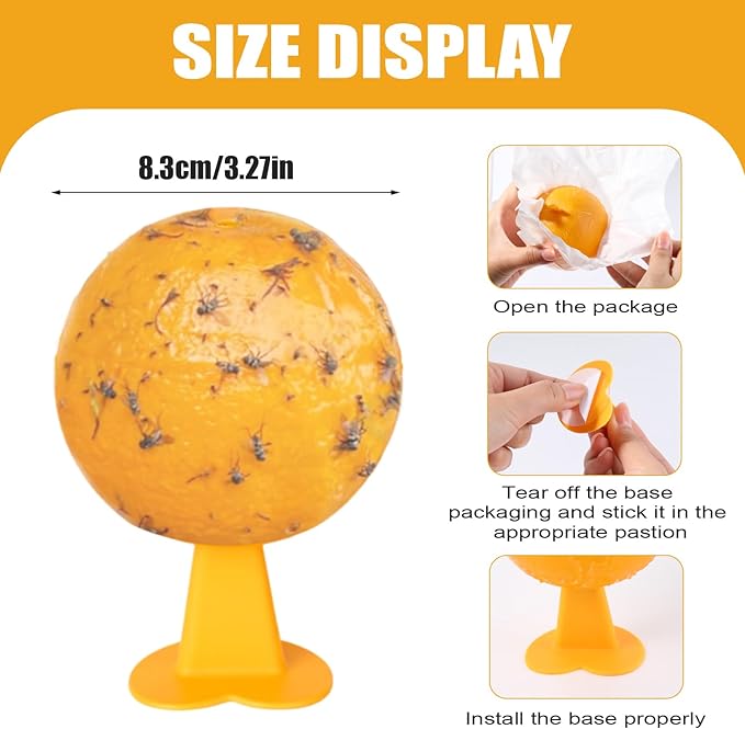 6 PCS Fly Trap Indoor Fly Sticky Ball, Hanging Fly Trap Outdoor Bug Gnat Trap Ball, Bug Catcher