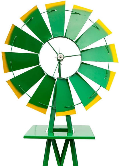 8FT Windmill for Yard Garden Decoration with Weather Vanes，Heavy Duty Outdoor Wind Mills, Large
