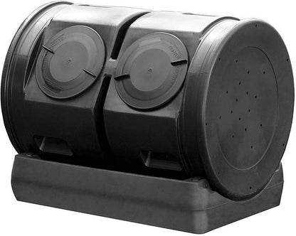 Good Ideas Compost Wizard Outdoor Garden Dual Tumbler Compost Container, Black