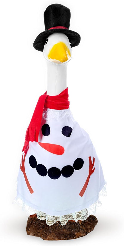 Christmas Snowman Goose Outfit Clothes for 23" High Cement or Plastic Goose Lawn Clothing Porch