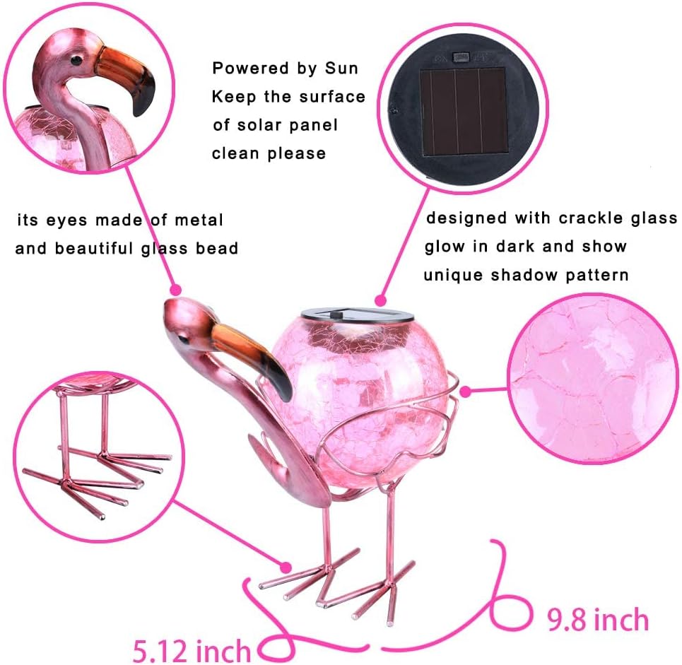 Solar Lantern Outdoor Decorative Waterproof LED Solar Lights Flamingo Tabletop Lamp for Outdoor
