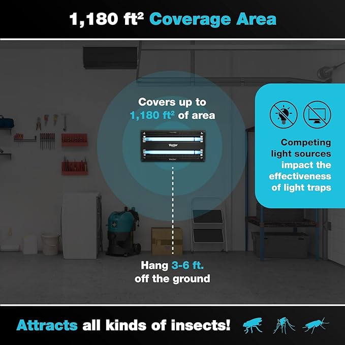 Catchmaster Vector 30, UV Light Fly Traps Indoor for Home, Electric Gnat Traps for House Indoor