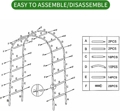 Iron Pergola Arbor Practical, 7.9 Feet High x 4.6 Feet Wide, Assemble Easily for Various Climbing