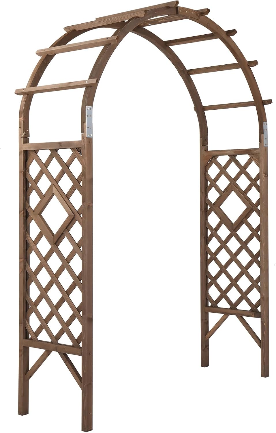 VINGLI Wooden Garden Arbor, Wedding Arch, 7ft Arch Backdrop Stand for Ceremony, Wood Trellis for