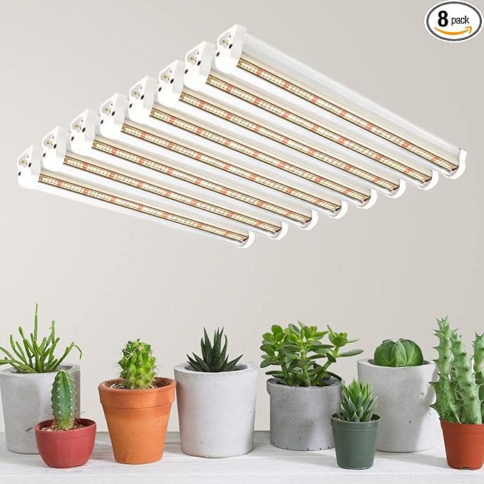GYTF T5 Grow Lights, 408 LED-Bulb White Full Spectrum High PPFD Plant Light Strips for Indoor