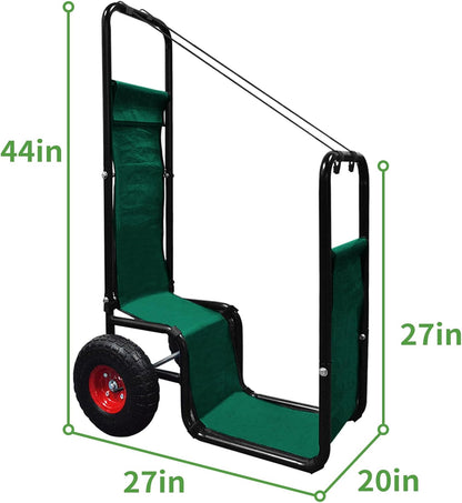 Firewood Cart: 44 X 27 X 20 in Heavy Duty 220 lbs Load Capacity Waterproof Easy Assembly Rack for