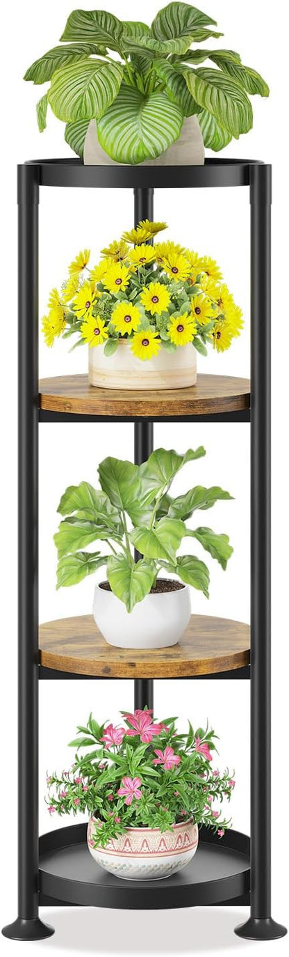 LASZOLA 4 Tier Black Plant Stand Indoor for Large Tall Heavy Duty Flower Planter, Metal Vertical
