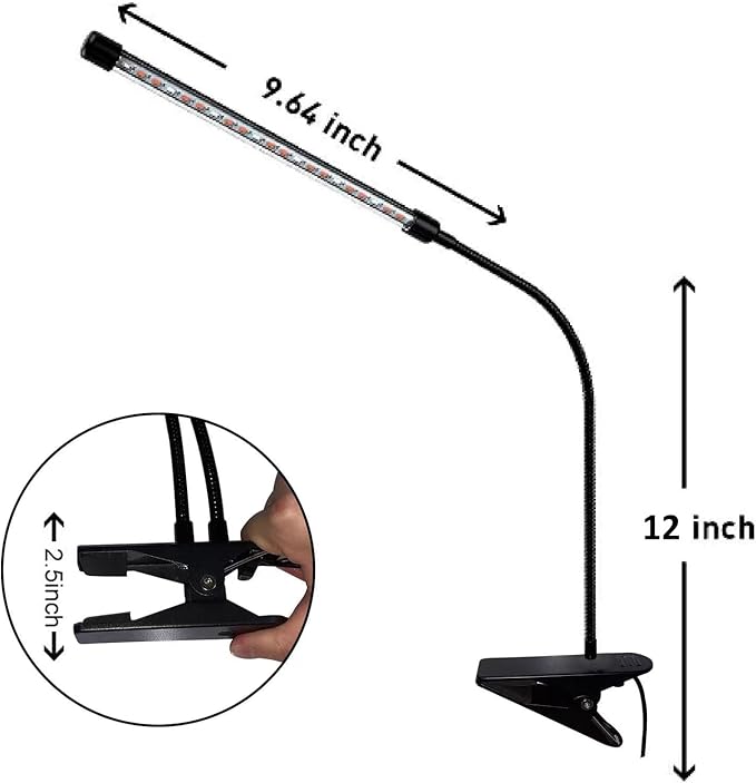 LED Grow Lights for Indoor Plants - 20 LED Full Spectrum Plant Lights, 3 Switch Modes, 3/9/12H