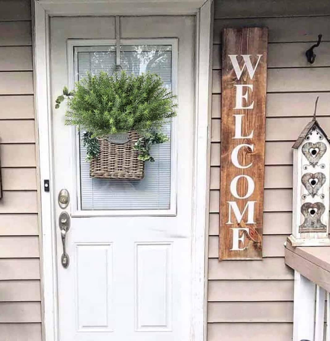 Artificial Rosemary Stems Fake Greenery Plants Faux Bushes Shrubs in Frosted Green for Decor Home