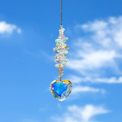 Heart Shaped Suncatcher Crystal Colorful Beads Prisms Pendant Sun Catcher Crystals for Windows