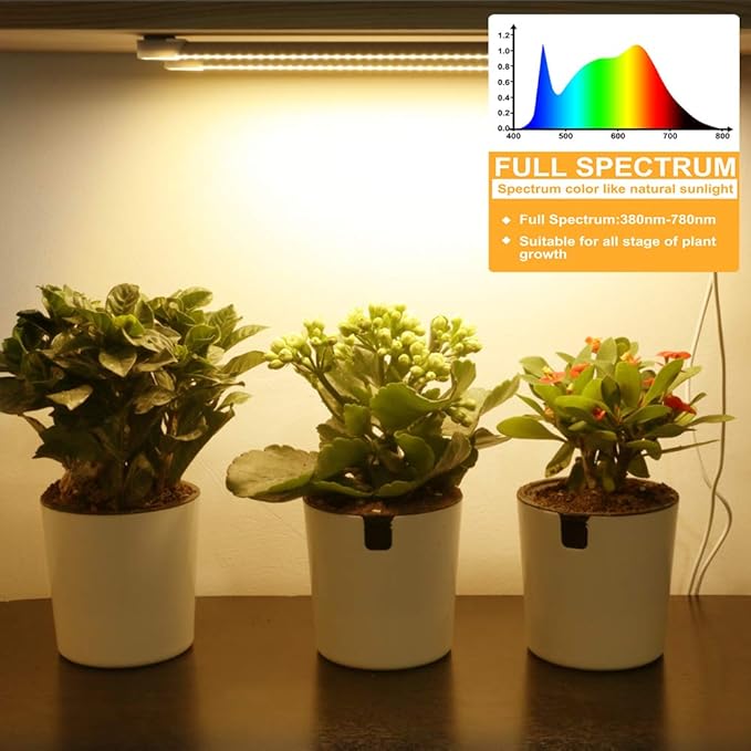 Mosthink LED Plant Grow Light Strips Full Spectrum for Indoor Plants with Auto ON/Off Timer, 48