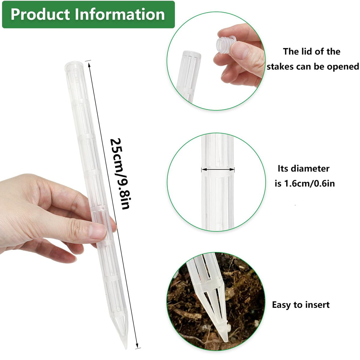 Belit 16 Pcs Plant Root Ventilation Stakes, Breathable Stake Beneficial for Root Respiration