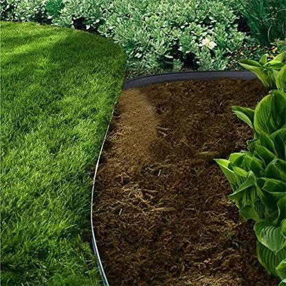 Garden Edging，100FT Landscape Edging with 60 Spikes for Lawn 1.5 Inch Tall (Black, 100FT)