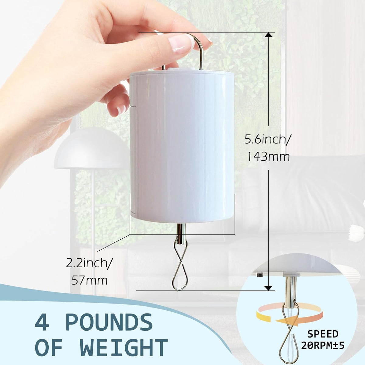 Disco Ball Wind Spinner Mirror Ball Hanging Display Rotating Spinner, Garden Decor with Mini Remote