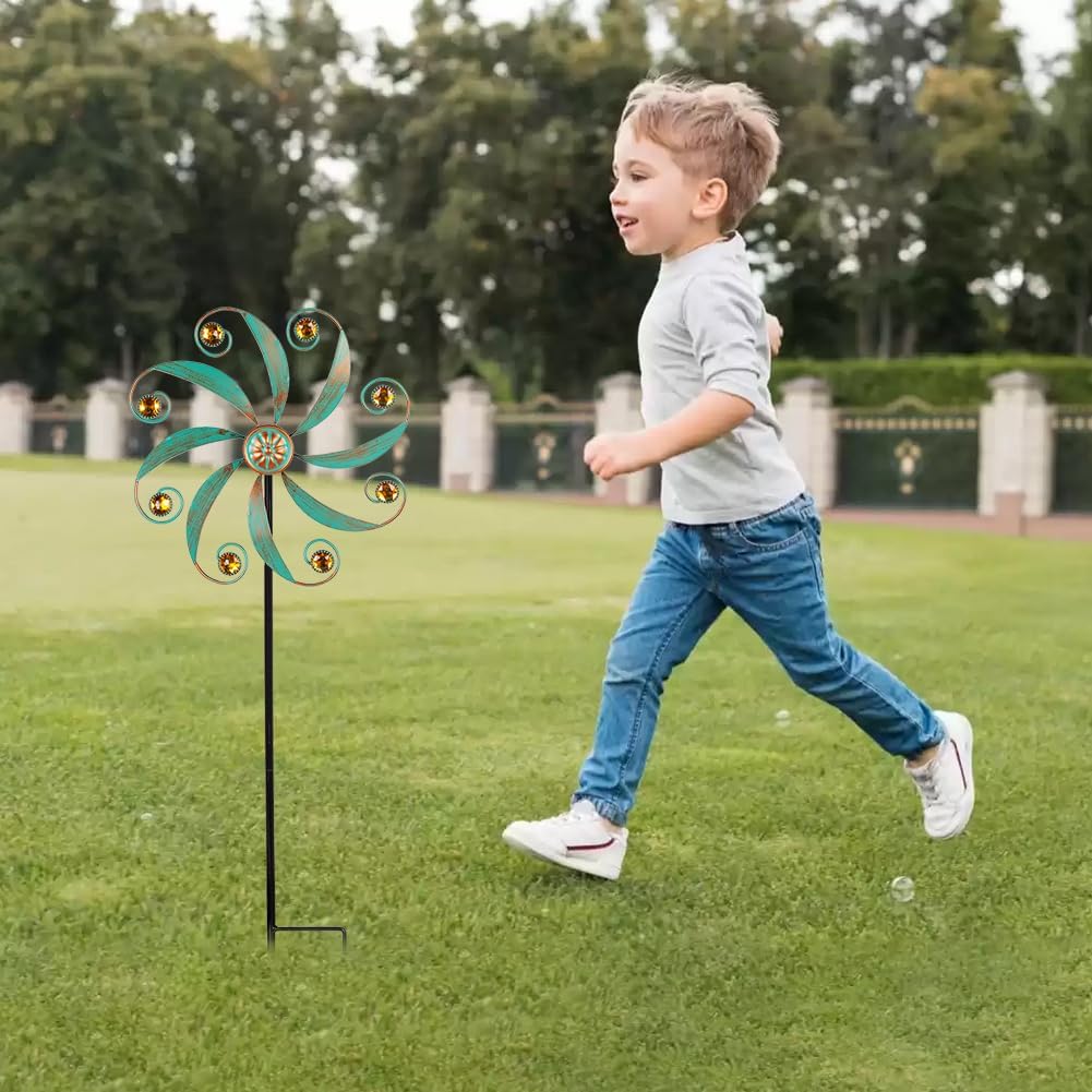 Stargarden Wind Spinner, Metal Outdoor Wind Sculptures & Spinners, Small Garden Pinwheels for Yard