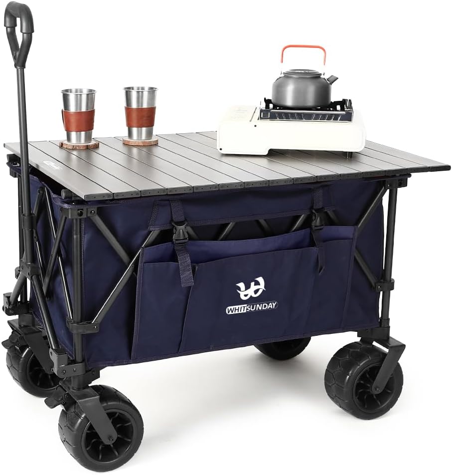 Whitsunday Collasible Wagon, Large Capacity 400Lbs, All-Terrain Wheels Heavy Duty Utility Wagon for