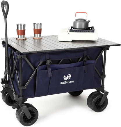 Whitsunday Collasible Wagon, Large Capacity 400Lbs, All-Terrain Wheels Heavy Duty Utility Wagon for