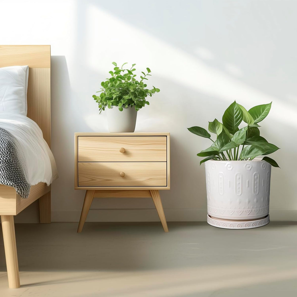 Ceramic Pots for Plants 12 Inch - Large Ceramic Planters for Indoor Plants Outdoor Modern Flower
