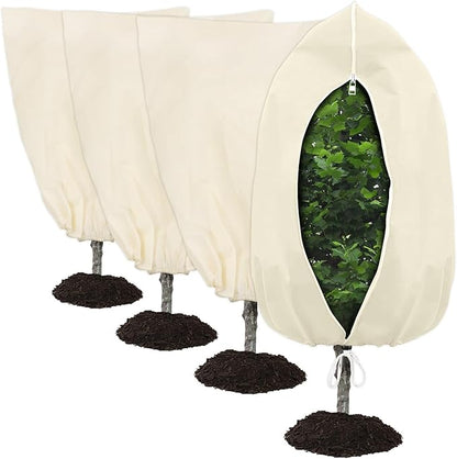 Plant Covers Freeze Protection, 4 Pack Round Frost Blankets for Outdoor Plants (32"x48") – Winter
