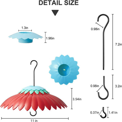 Bird Feeder Weather Guard Dome Cover Red Rain Shade for Hummingbird Feeders Built-in Moat Proof