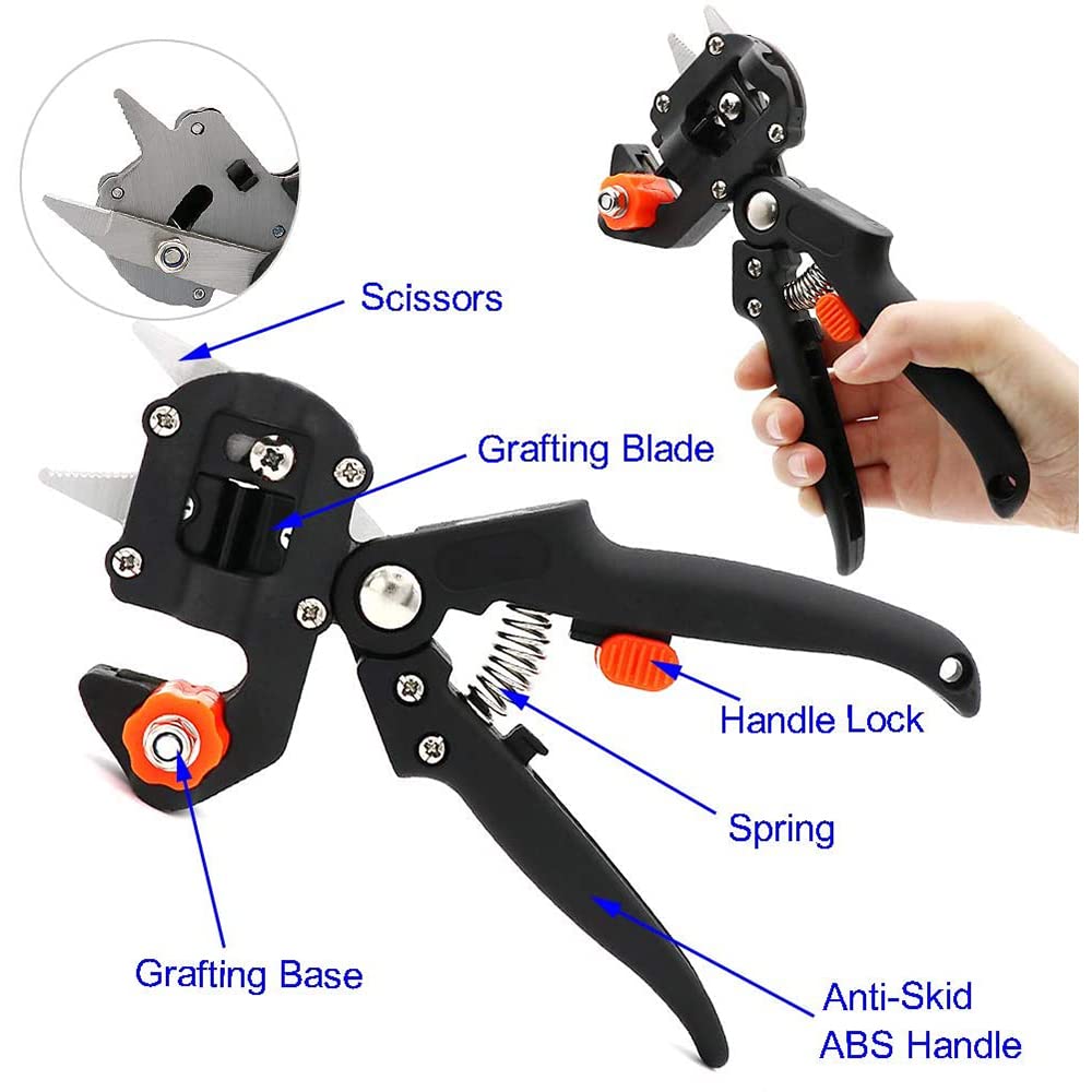 2 in 1 Grafting Tool Pruner Kit Gardening Pruning Tool for Fruit Tree Grafting Branch Trimming