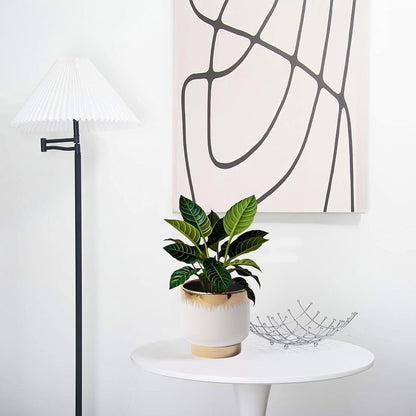 LB White Gold Ceramic Plant Pot for Indoor Plants, Succulent Planters Ceramic Plant Pots, Modern