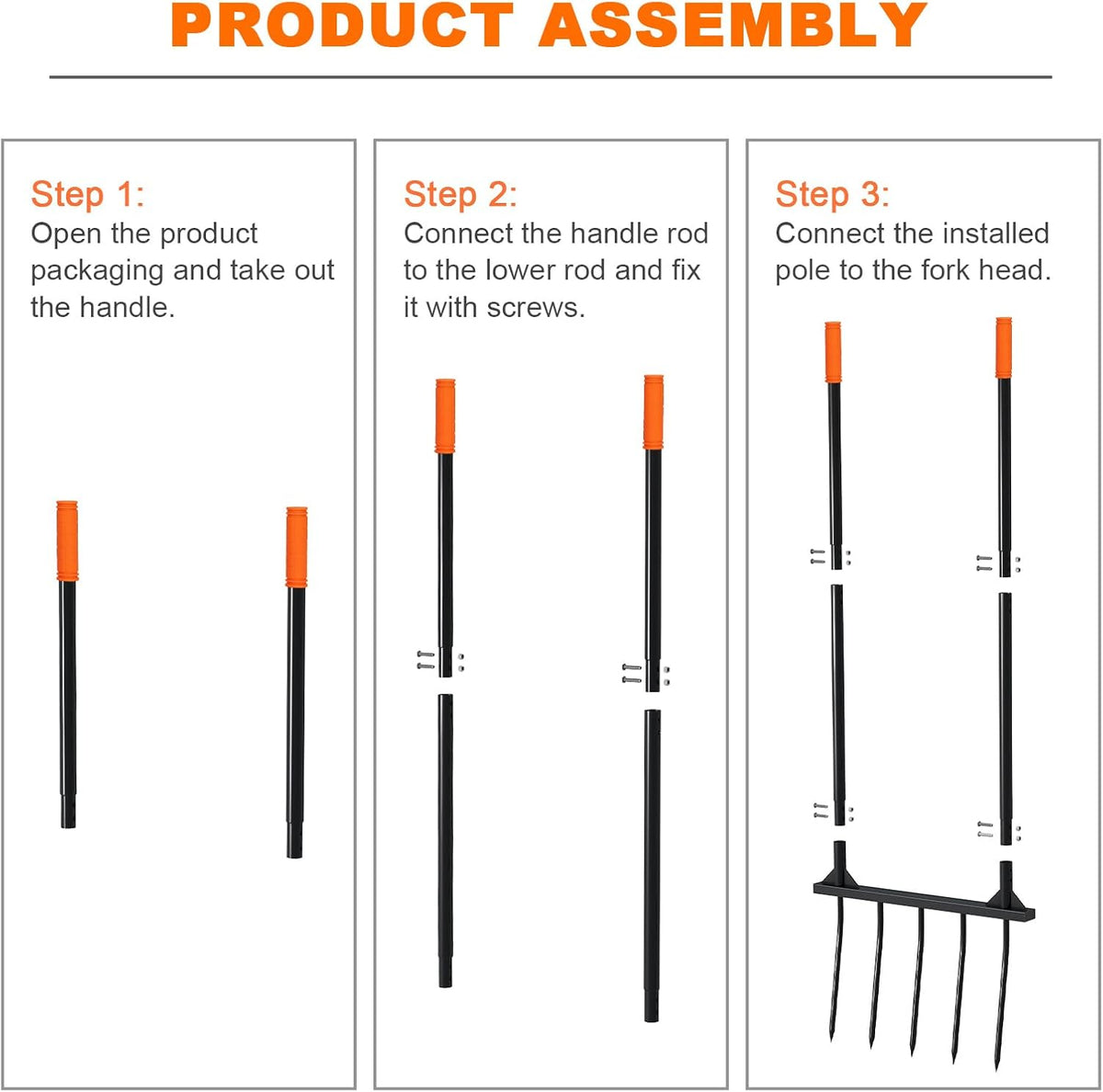 Broad Fork Garden Tool, Ergonomic Design - for Farms, Gardens, Vegetable plots, for Easy Turning of