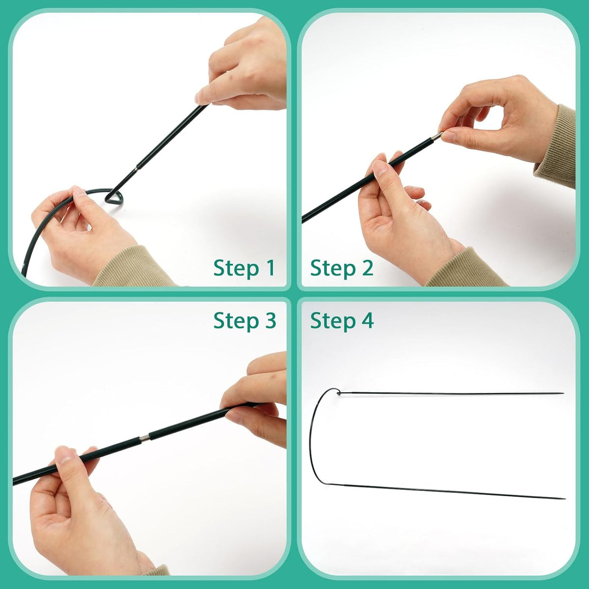 32 inch Plant Support Stakes, 10 Pack Half Round Metal Garden Plant Stake Heavy-Duty Plant Support