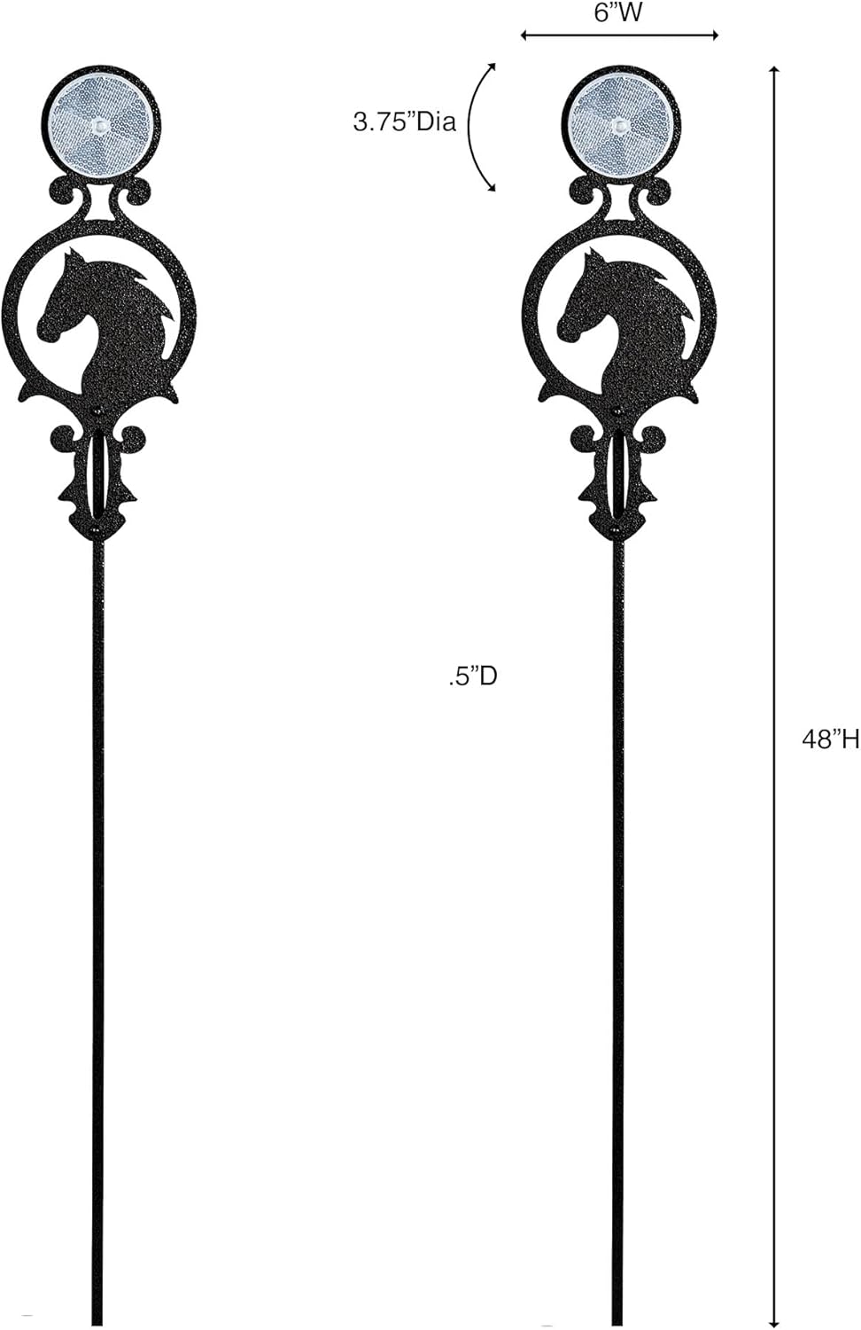Touch of Class Pathways Reflective Driveway Marker Stake Set of Two for Outdoor Use | Horse