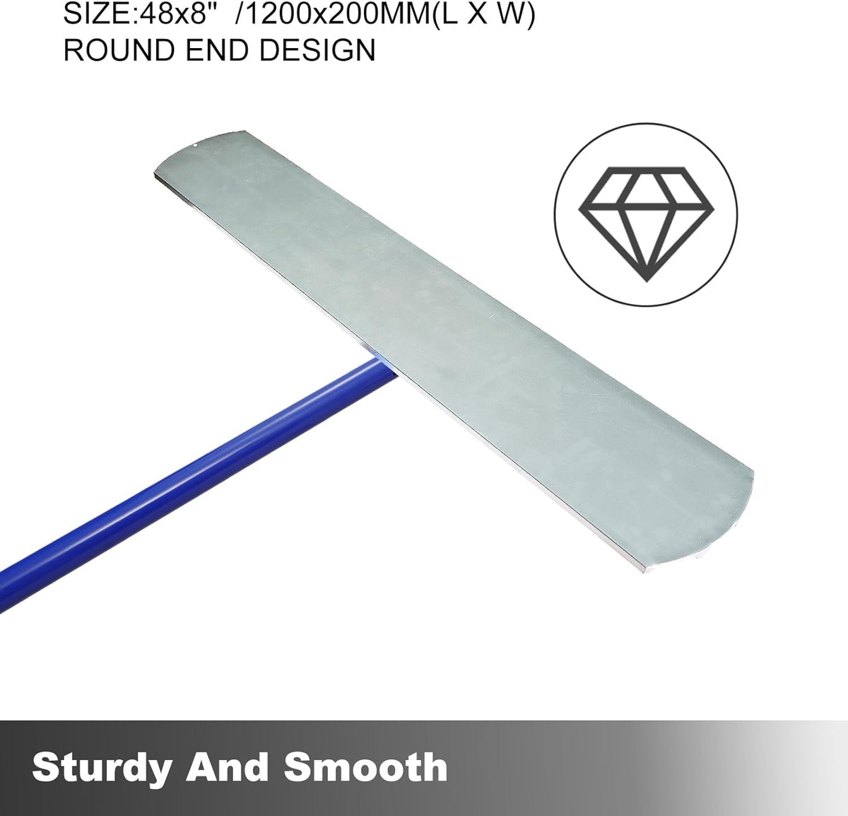 Bull Float Aluminum Magnesium Alloy Concrete Float 48"x8" Round End Board Kit trowel Tool Cement
