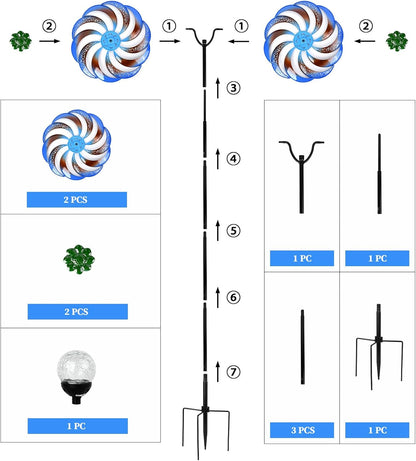 Wind Spinners Outdoor Clearance for Yard and Garden Metal Wind Spinners Outdoor 75 in Kinetic Art