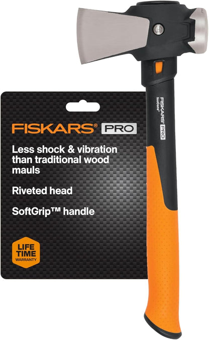 Fiskars Pro IsoCore Maul - 2.5-Pound Wood Splitter for Small Size Logs and Kindling with
