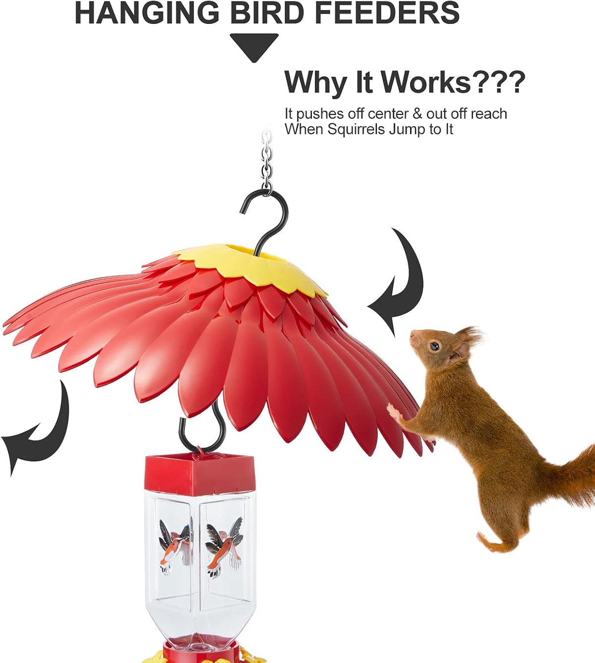 Squirrel Baffle Hummingbird Feeder Shade Cover Dome Shield Hang from Bird Feeders for Outdoors