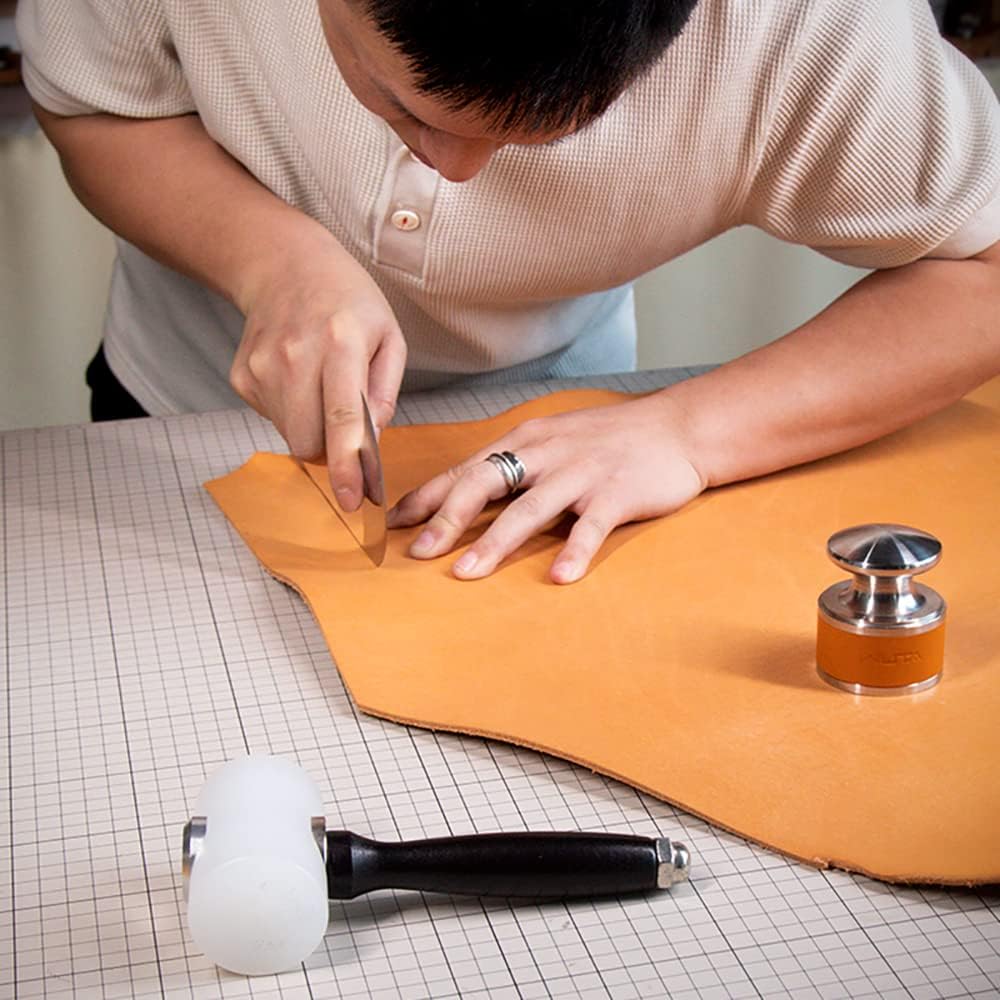 WUTA Leather Cutting Knife Ultra Sharp Round Head Craft Skiving Cutting Tools Round Leathercraft