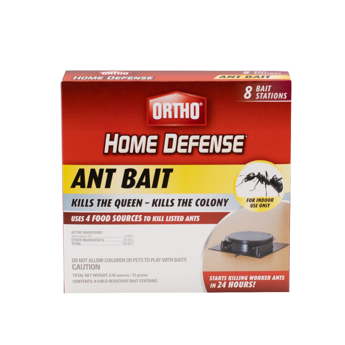 Ortho Home Defense Ant Bait Stations, Outdoor & Indoor Ant Killer, 8 Plastic Stations with 4