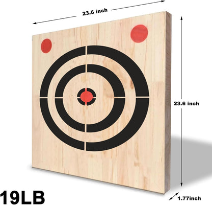 Axe Throwing Wooden Target with Handles & KnifeThrowing with Steel Chain
