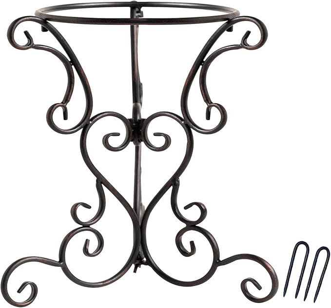 9" Metal Gazing Ball Stand, Scroll Gazing Globe Stand for 10 or 12 Inches Garden Gazing Globes